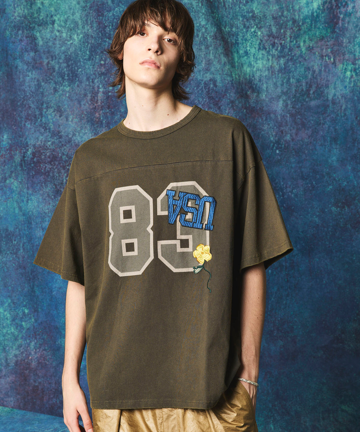 Numbering USA Embroidery Prime-Over Football Crew Neck T-shirt