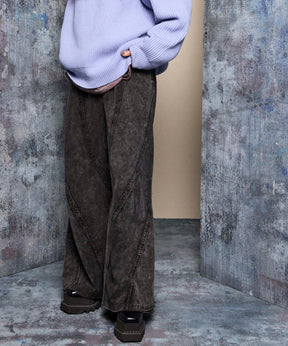 【24AW PRE-ORDER】Chemical Over-Dyed Inside-Out Sweat Wide Pants