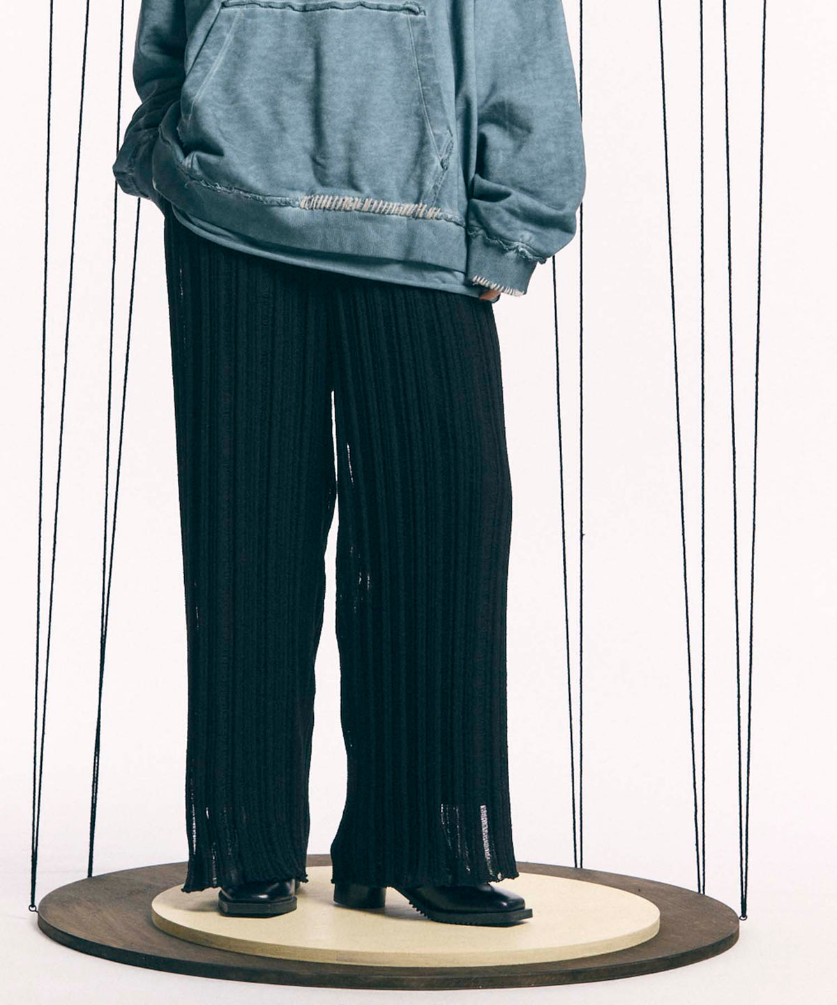 [24AW Pre-Order] CHAMBRAY WOOL PRIME-WIDE THREE-DIMENSIONAL CUTTING PANTS