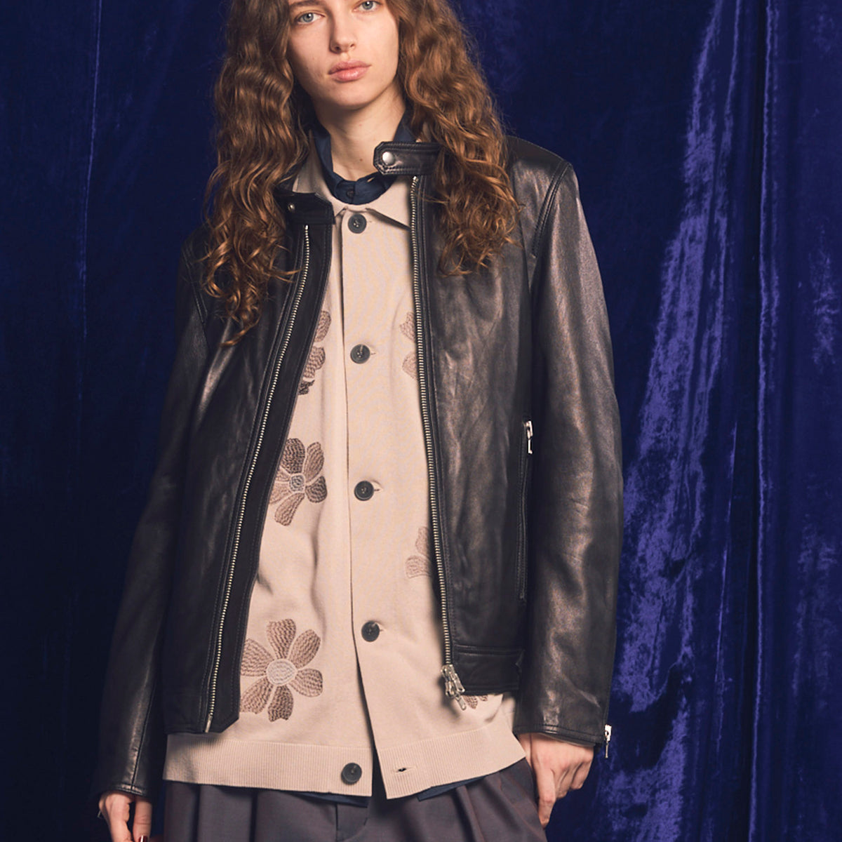 Dress-Fit Sheep Leather Single Rider Jacket