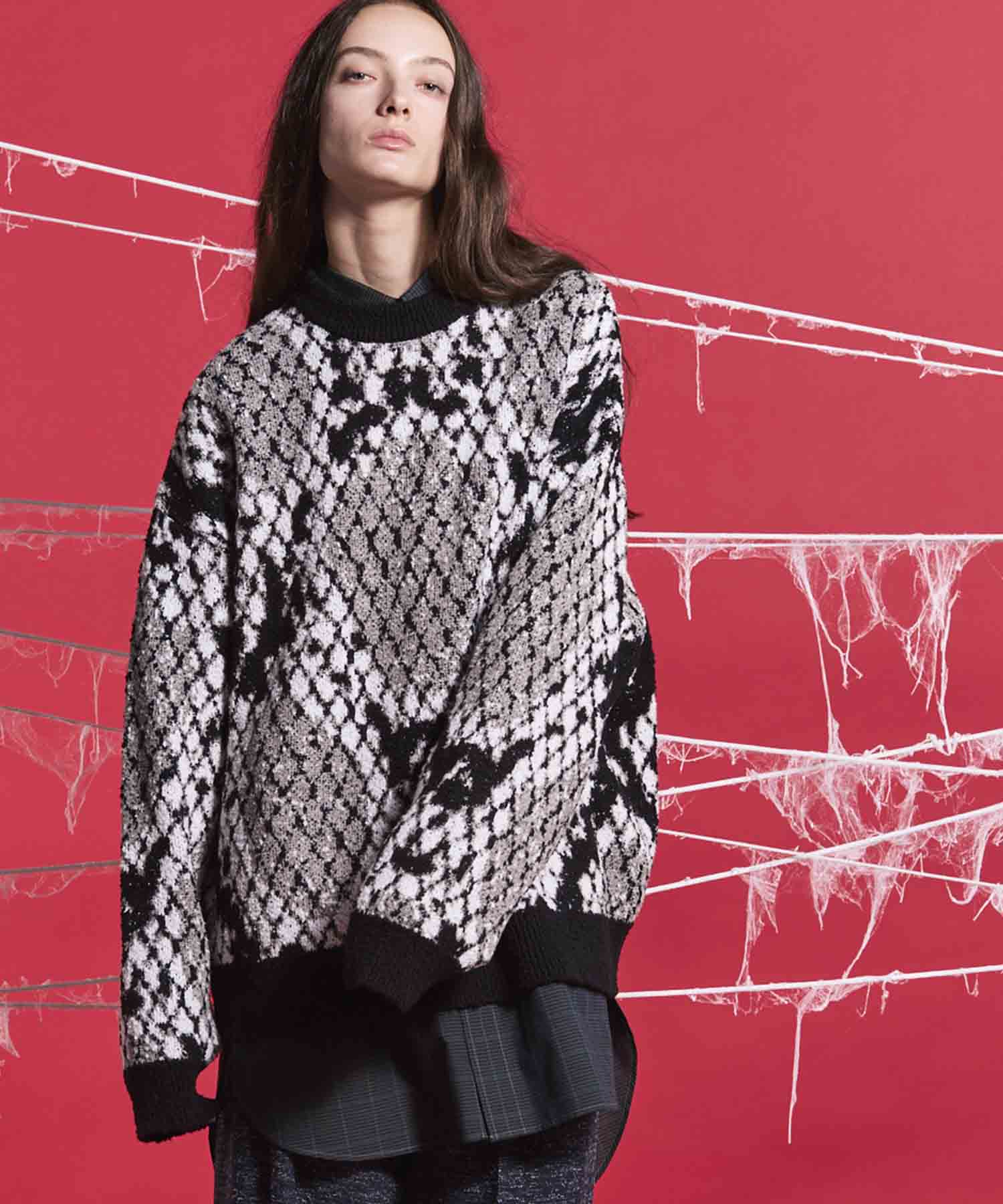 【24AW PRE-ORDER】Prime-Over Python Crew Neck Knit Pullover