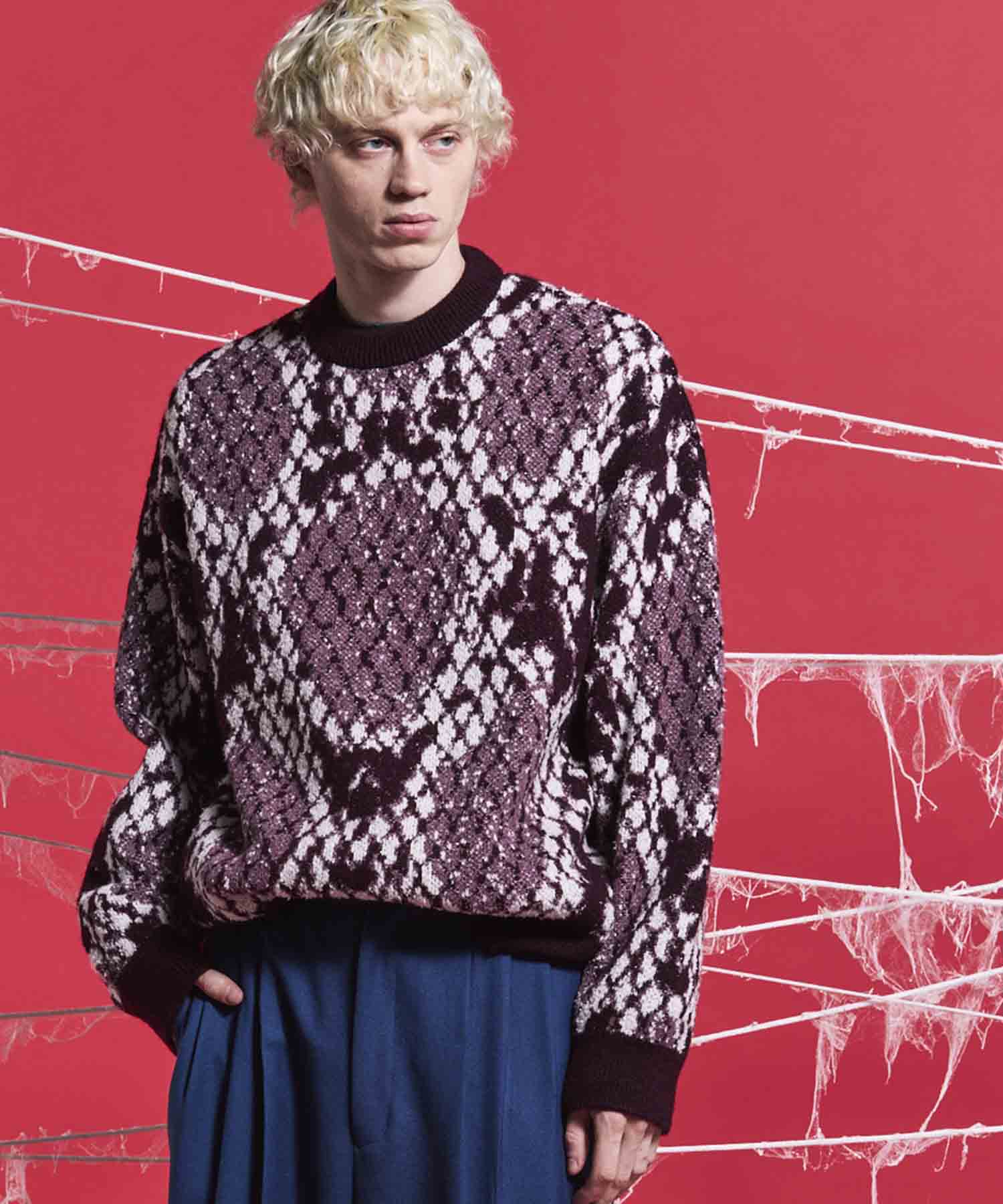 【24AW PRE-ORDER】Prime-Over Python Crew Neck Knit Pullover