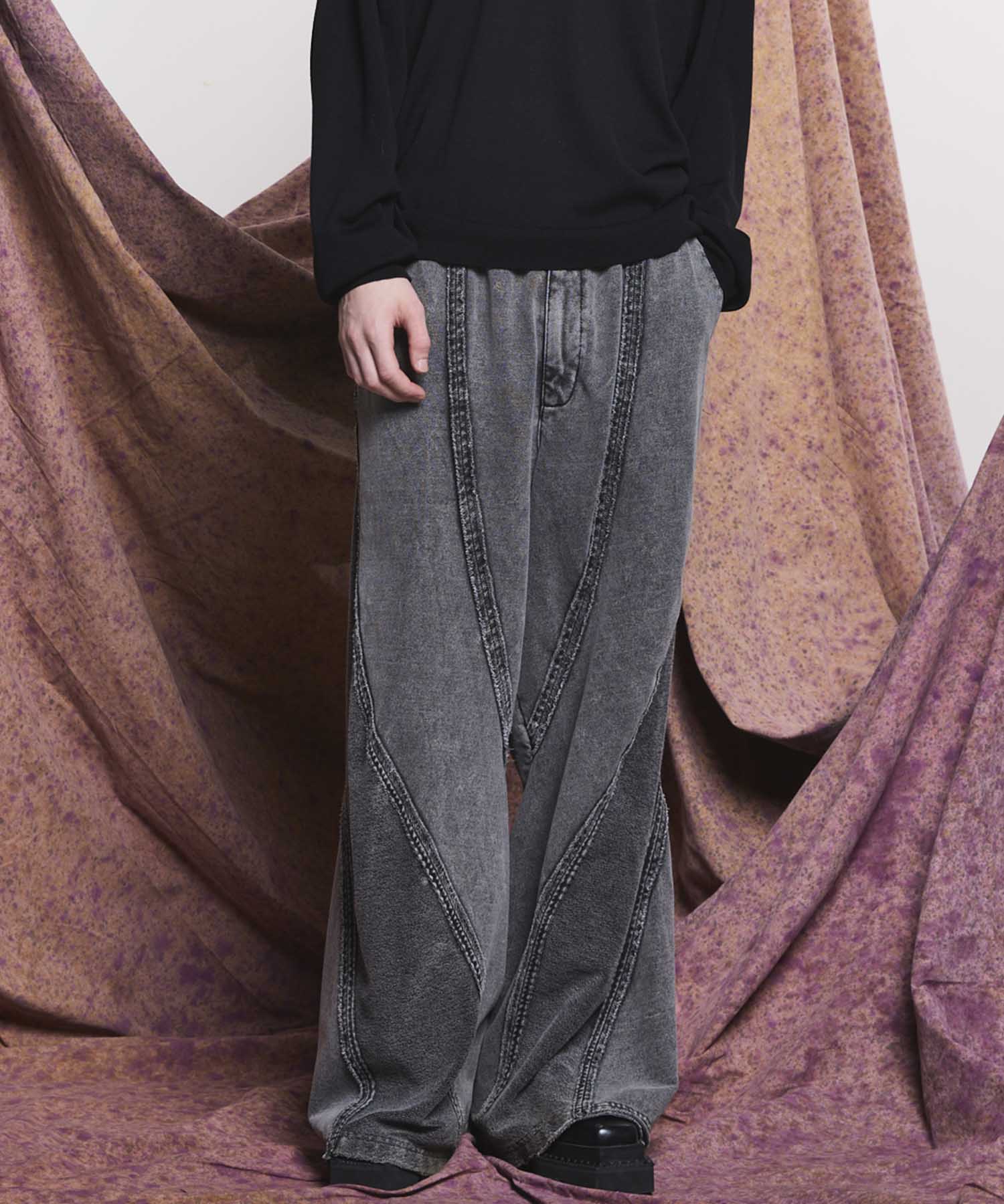 【PRE-ORDER】Chemical Over-Dyed Inside-Out Sweat Wide Pants