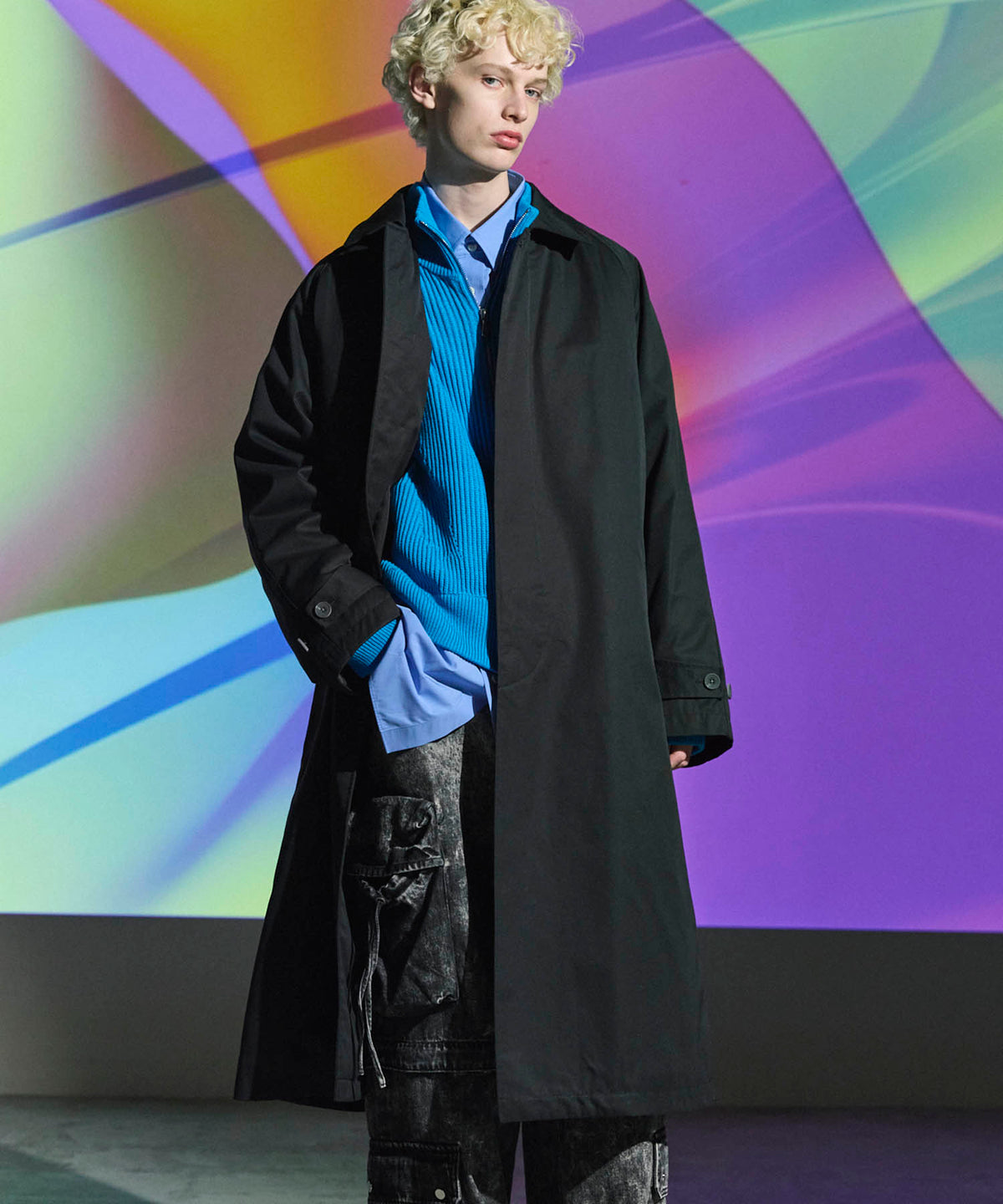 120/2/2 Suvin Cotton Gabardine Prime-Over Balmacaan Coat