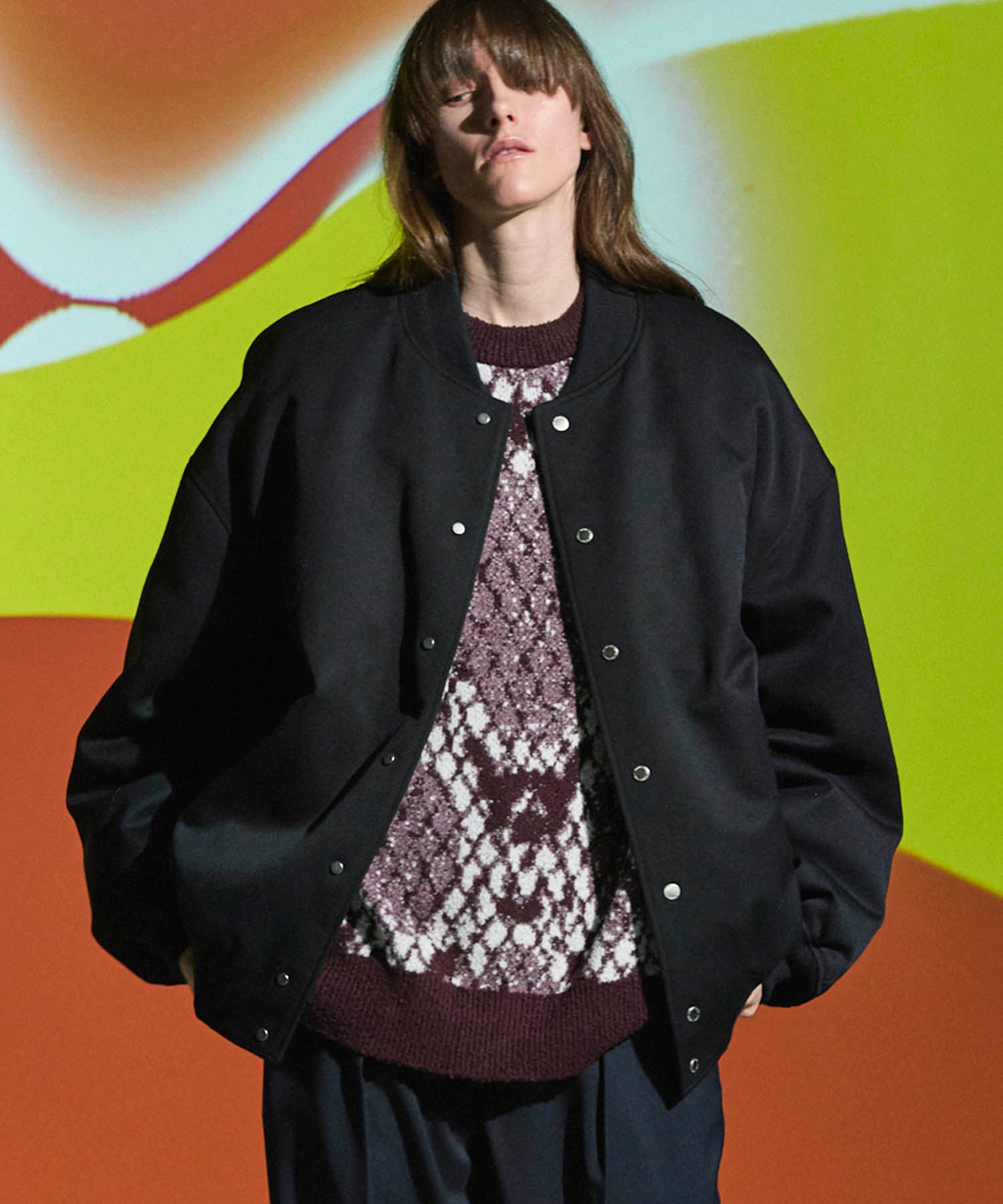 Italian Dead Stock Fabric】Prime-Over Stadium Jacket