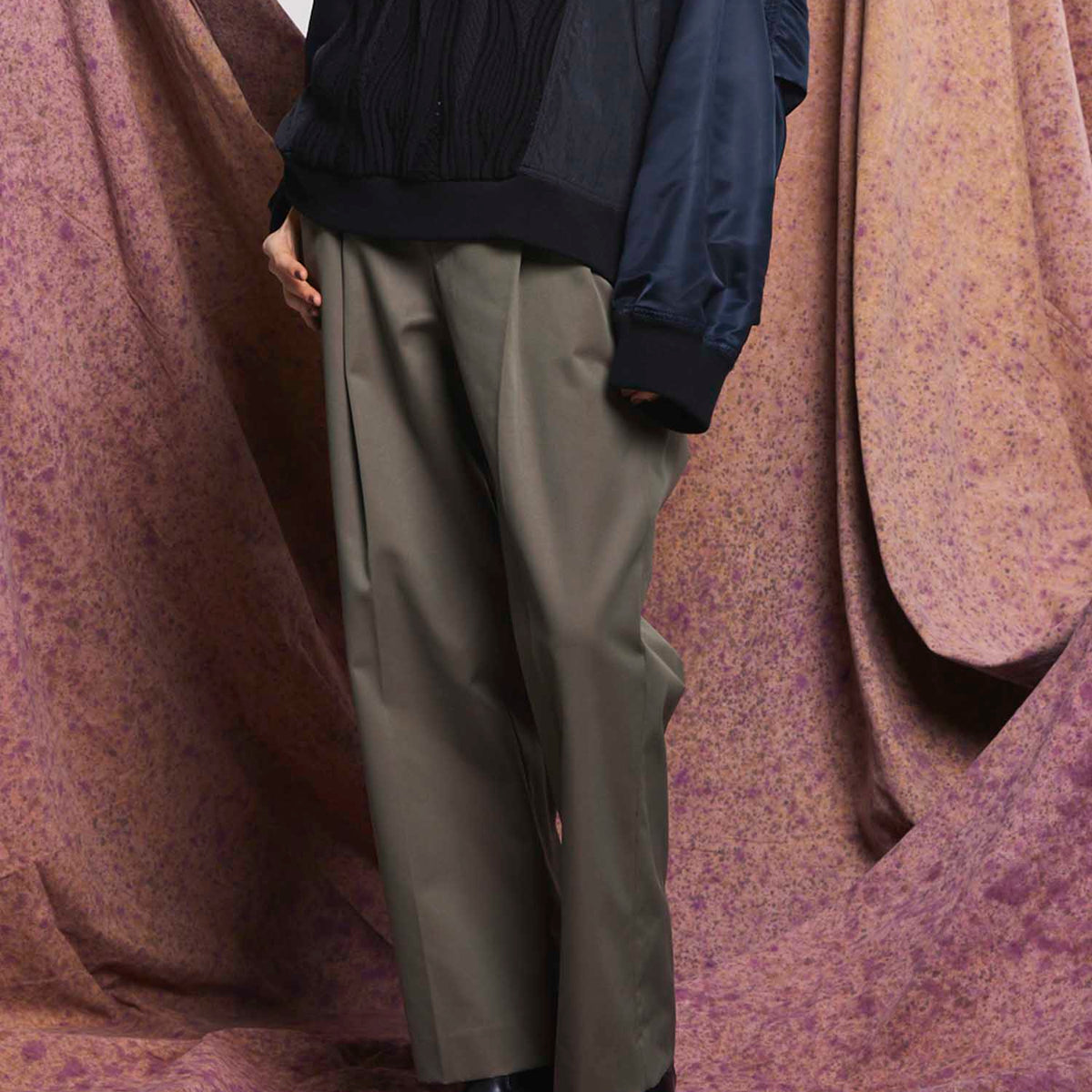 120/2/2 Suvin Cotton Gabardine Prime-Wide One Tuck Pants