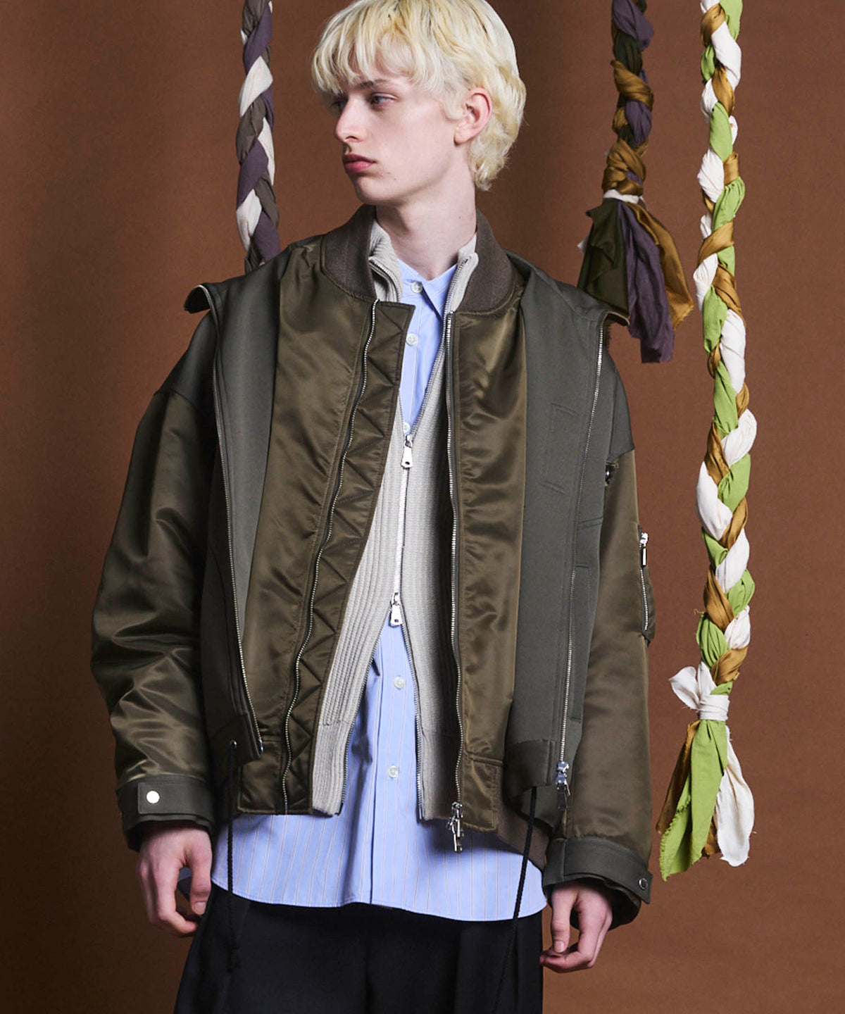 [24AW Pre-Order] Washed NYLON Prime-Over Metal Plate Blouson (Copy)