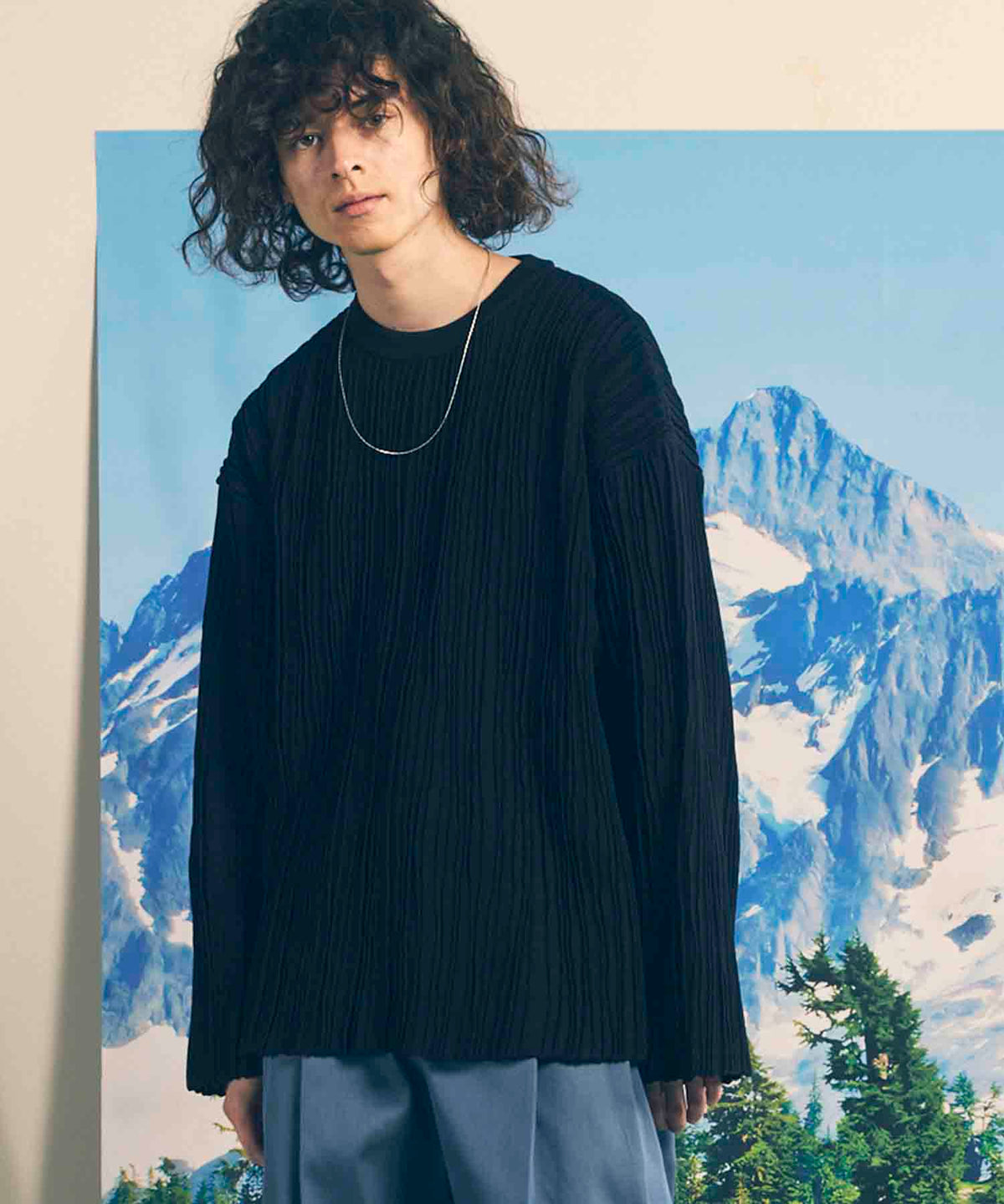 【25SS PRE-ORDER】Prime-Over Random Pin-Tuck Crew Neck Knit Pullover