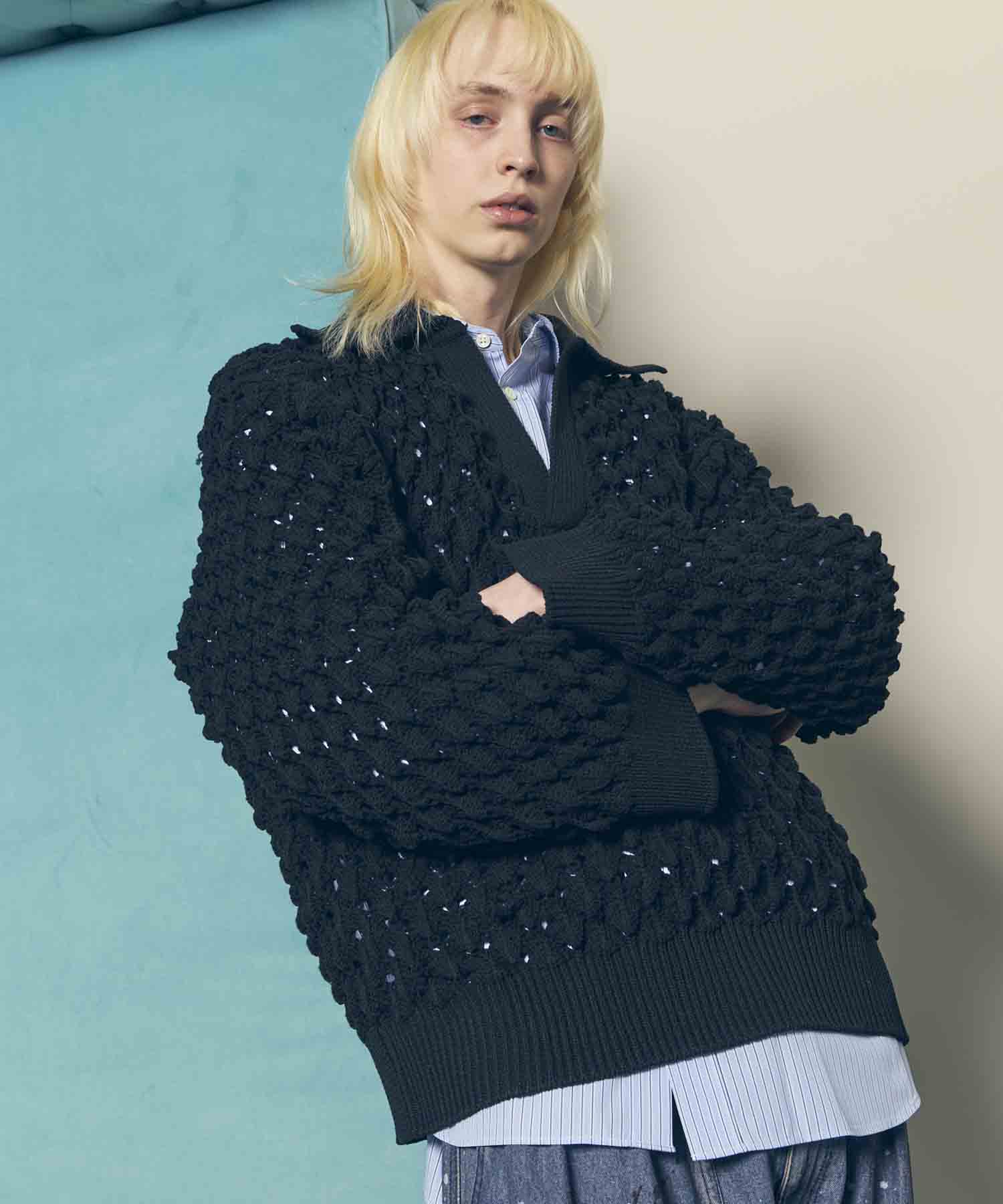 [25ss Pre-Order] Prime-Over Spike Mesh Skipper Knit Pullover