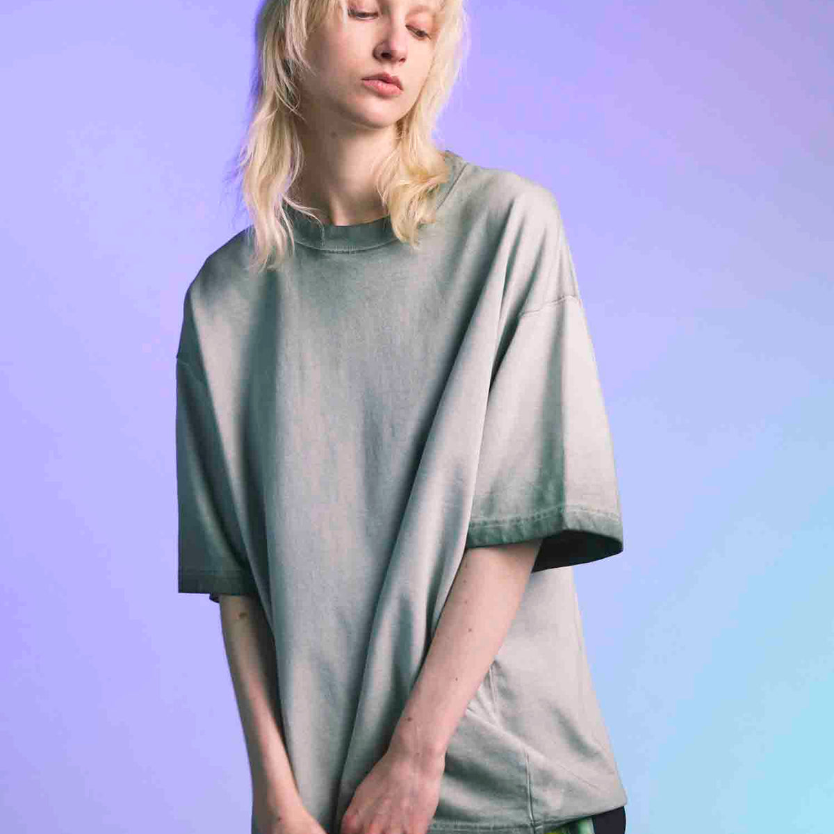 Cold-Dye Prime-Over Crew Neck T-Shirt