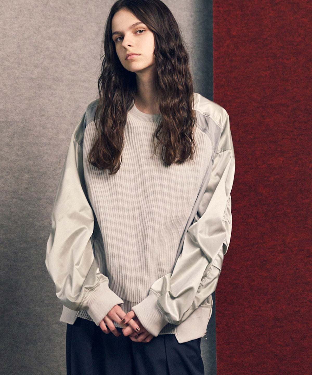 Knit Combination Prime-Over Knit Pullover