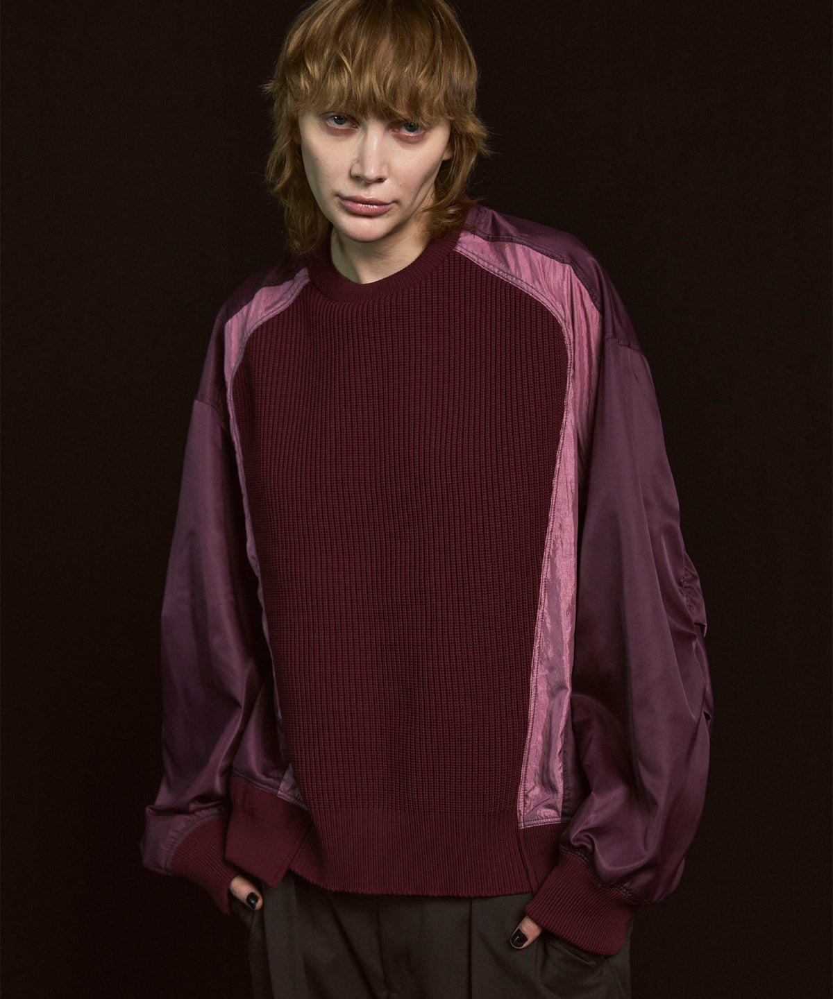 Knit Combination Prime-Over Knit Pullover