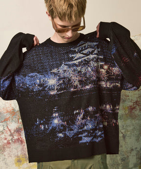 [城市系列]“ Nagoya” Prime-Erover Kew Neck编织套头衫