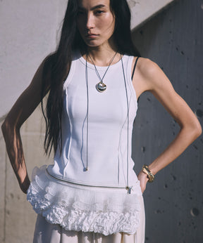 PRE-ORDER】2WAY Balloon Peplum Tank Top