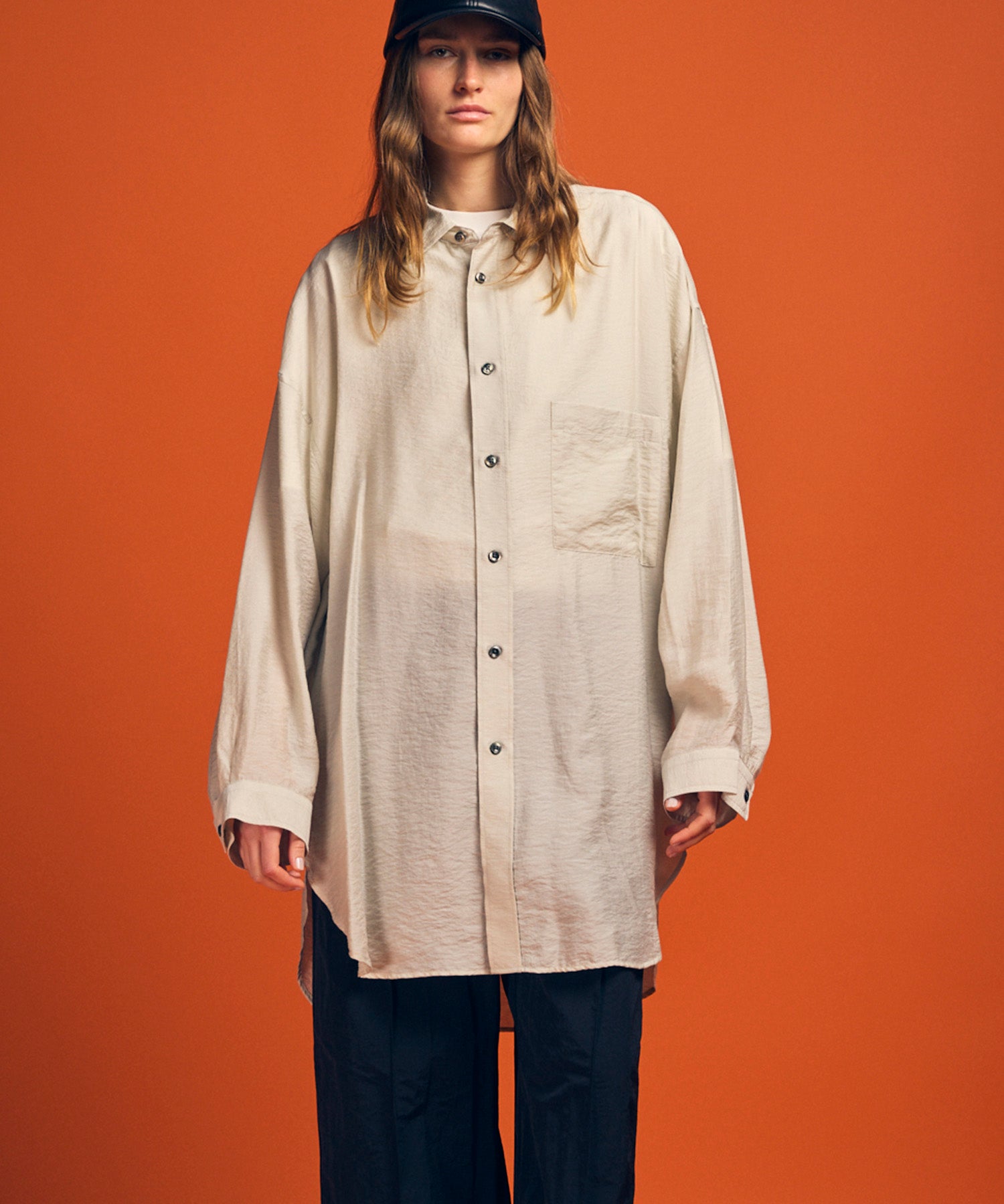 Sheer Silk Prime-Over Shirt Coat