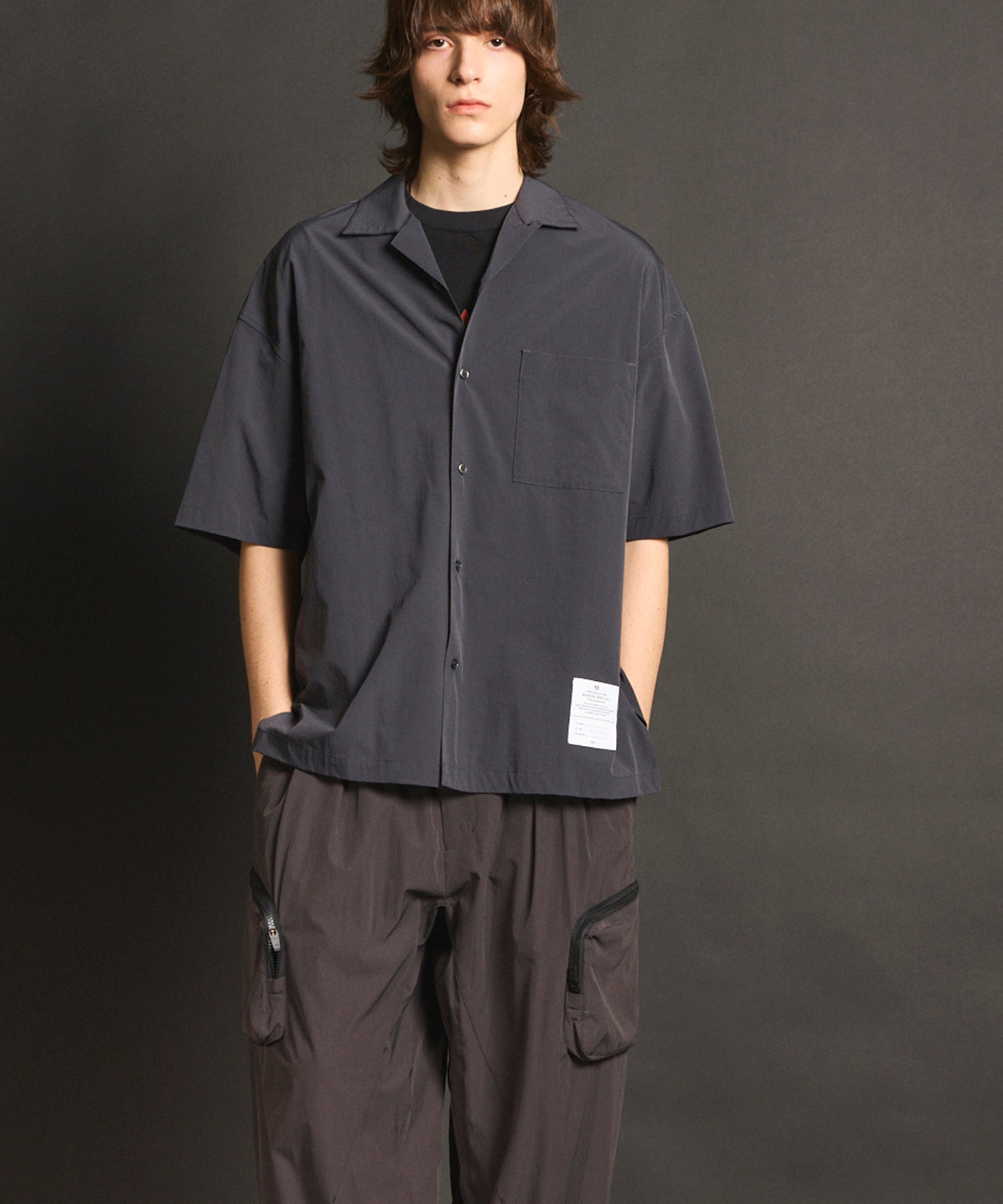 Dry Touch Prime-Over Short Sleeve Open Collar Shirt