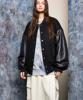 【24AW PRE-ORDER】Sheep Leather Prime-Over Stadium Jacket