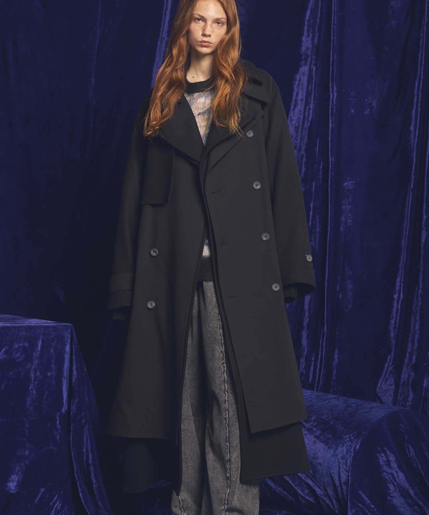 [24AW Pre-Order] SUPER170S Prime-Over Melton Balmachan Coat (Copy)