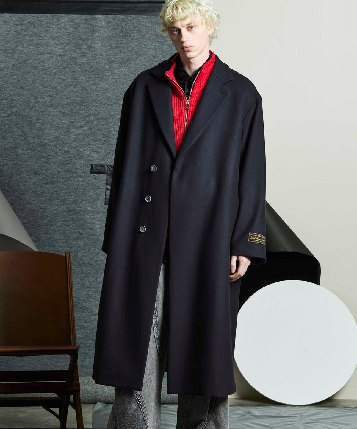 SUPER170S Prime-Over Melton Chesterfield Coat