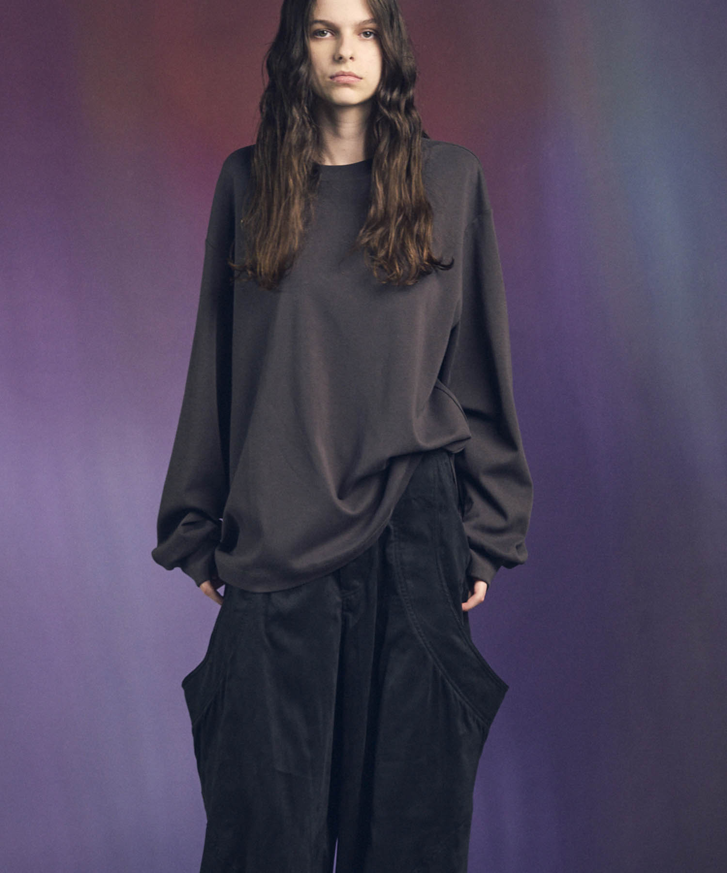 [ex] Prime-Over光滑的船员脖子长袖T恤