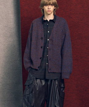 Mix Color Fancy Yarn Prime-Over Knit Cardigan