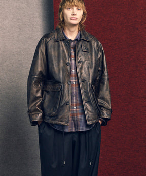 [25AW预购]绵羊皮革前纽扣单纽