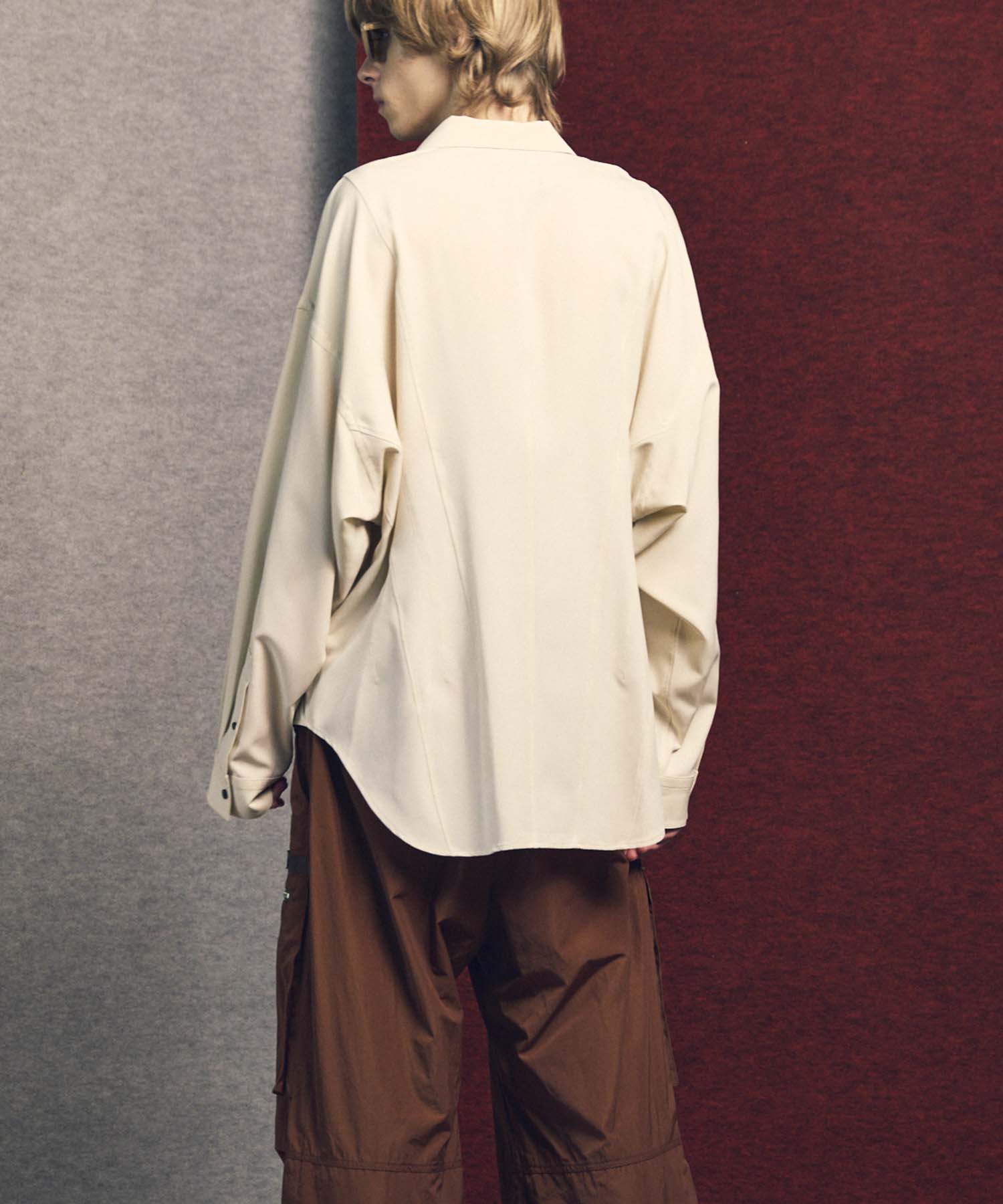 Radial Darts Prime-Over Open Collar Shirt