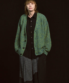 Mix Color Fancy Yarn Prime-Over Knit Cardigan
