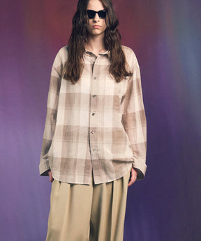 Prime-Over Cotton Organdy 일반 칼라 셔츠를 확인하십시오