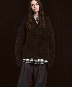 Gradation Short Length Prime-Over V-Neck Knit Pullover