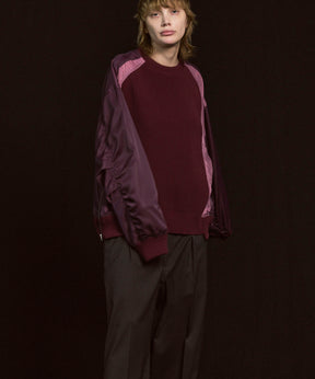 编织组合额叶套头衫