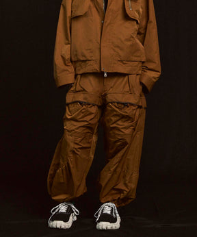 Gather Curved Switching Wide Pants