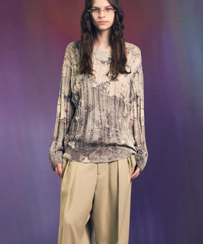 Wall Art Print Damage Knit Pullover