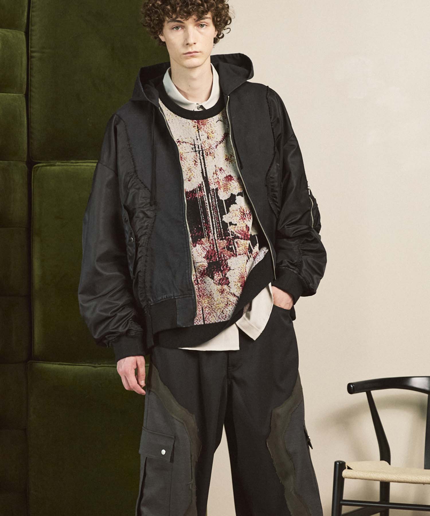 Different Material Docking Prime-Over Military Blouson