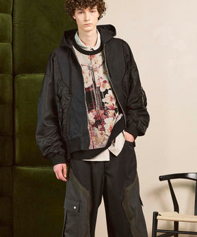 Different Material Docking Prime-Over Military Blouson