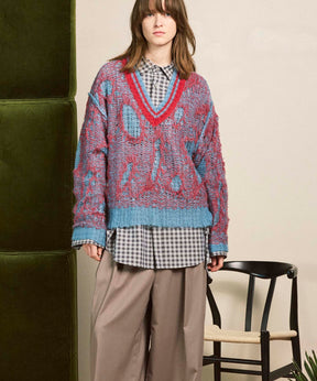 Mohair Sheer V-Neck 니트 풀오버