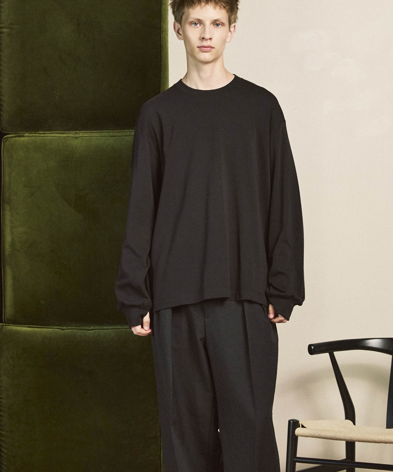 [ex] Prime-Over光滑的船员脖子长袖T恤