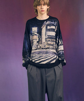 [City Series] "Scramble"Prime-Over Crew Neck Knit Pullover