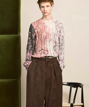 Wall Art Print Damage Knit Pullover