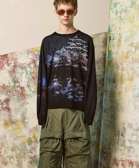 [城市系列]“ Nagoya” Prime-Erover Kew Neck编织套头衫