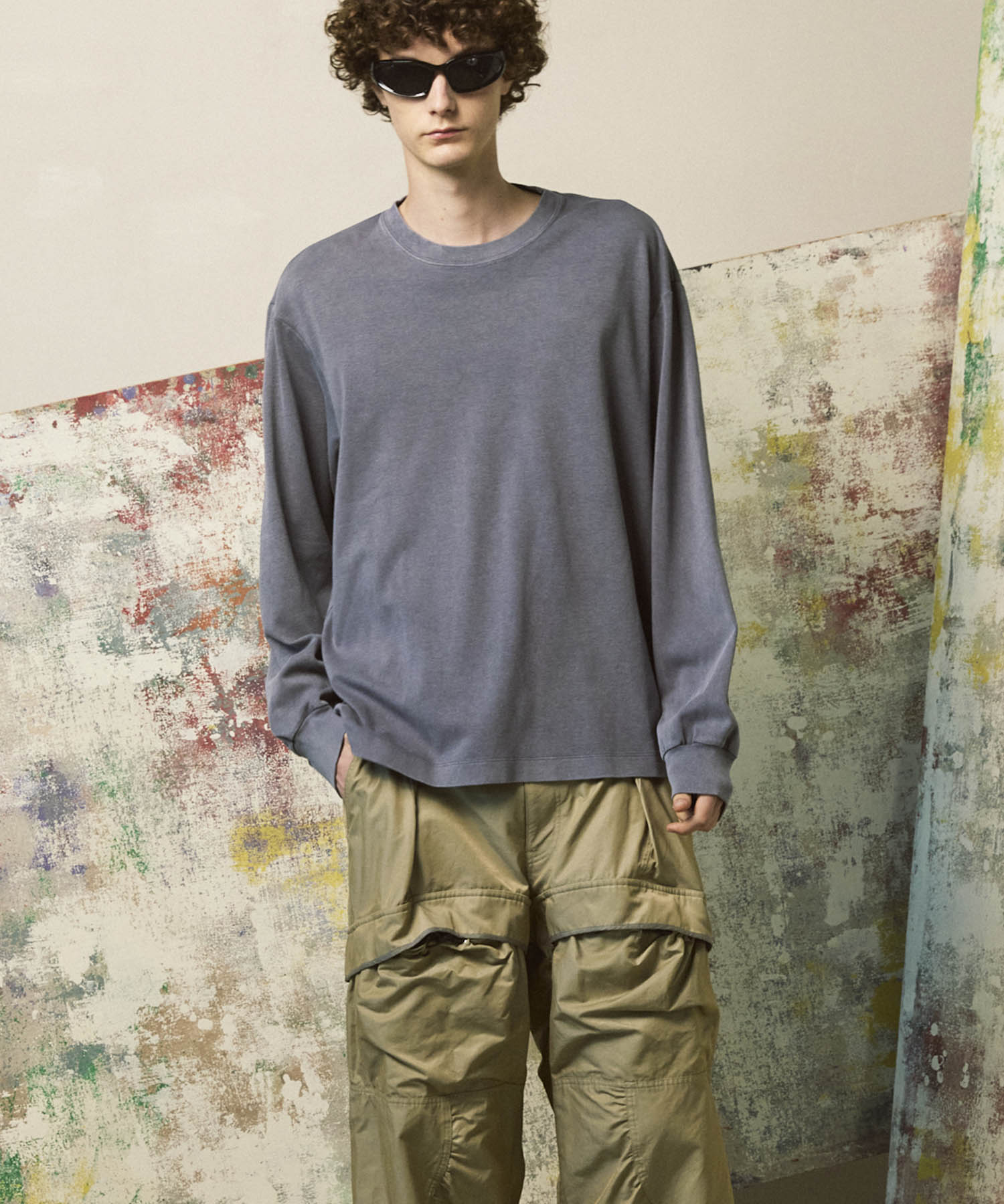 [ex] Prime-Ore-Ore-Ore-Ore-Over Smooth Crew Neck长袖T恤