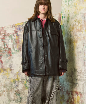 [25AW 사전 주문] 양 가죽 차 코트