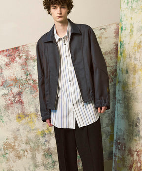 4 Colors Chambray Washable Wool Prime-Over Blouson