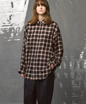 Prime-Over Ombre 점검 일반 칼라 셔츠 코트