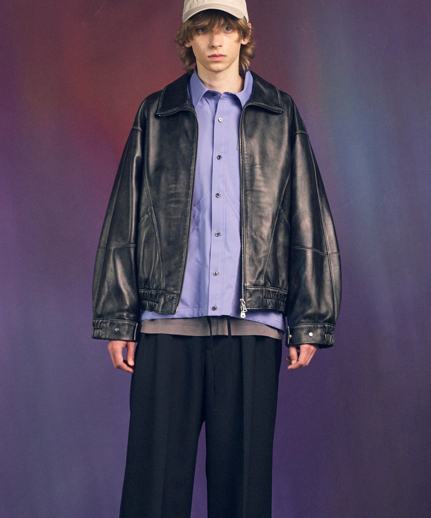 PRE-ORDER】Sheep Leather Stand Collar Blouson