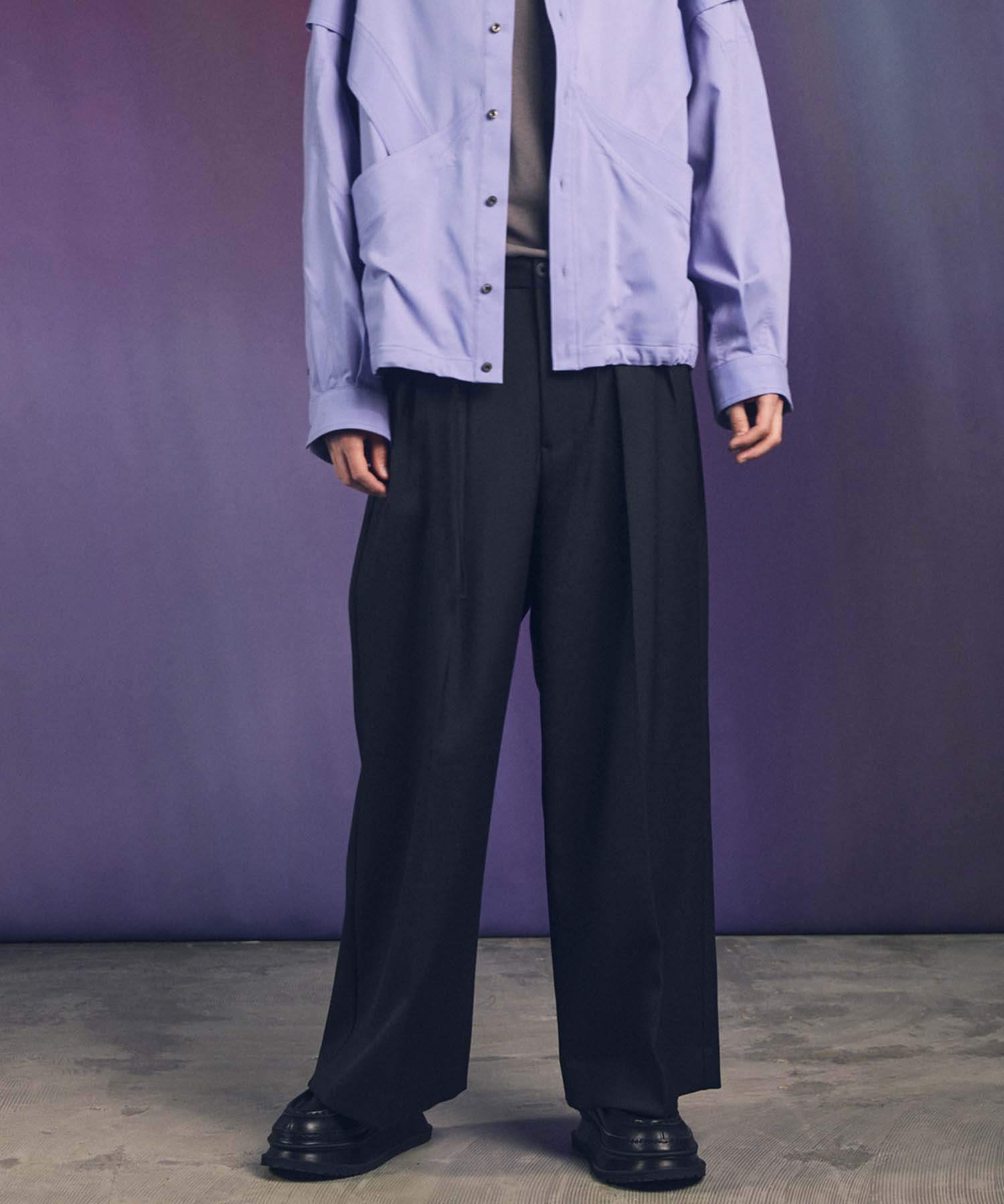 4 가지 색상 샹 브레이 세탁 가능한 양모 프라임 전역의 두 개의 턱 넓은 바지