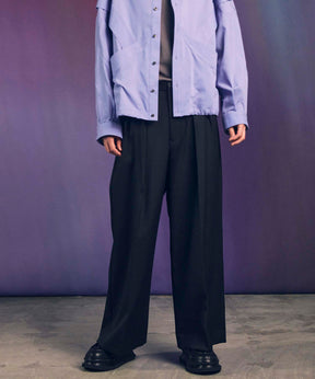 4 가지 색상 샹 브레이 세탁 가능한 양모 프라임 전역의 두 개의 턱 넓은 바지