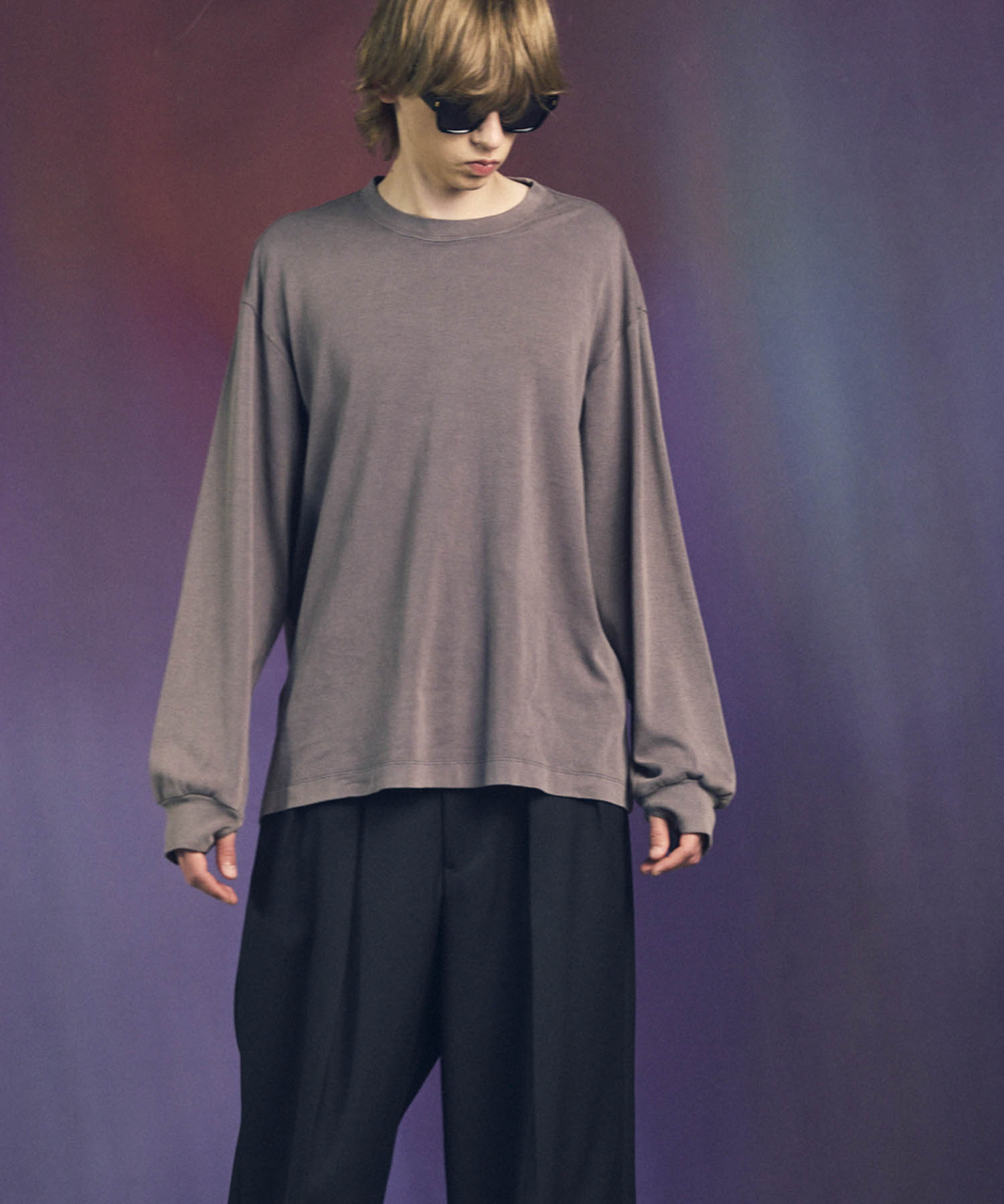 [ex] Prime-Ore-Ore-Ore-Ore-Over Smooth Crew Neck长袖T恤