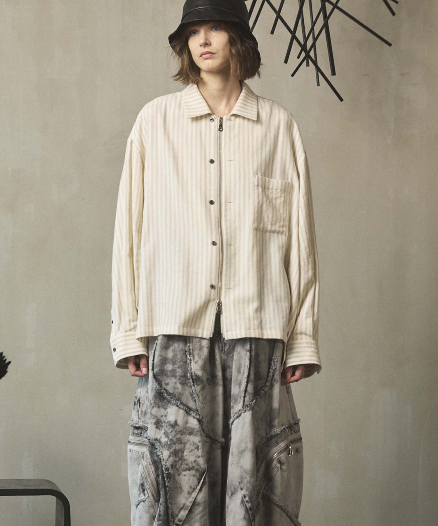 [Sales open at 12:00 on Saturday, September 13th] [Italian Dead Stock Fabric] Prime-Over 2way Zip Shirts