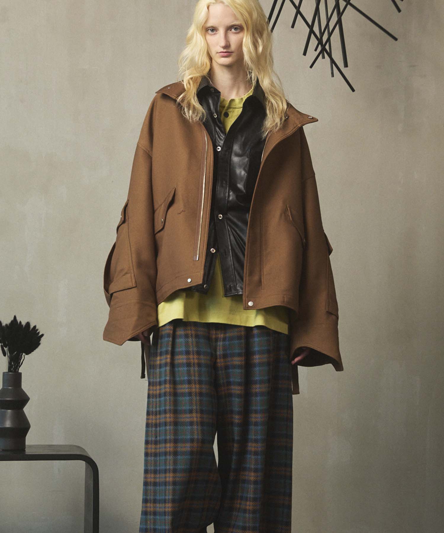 Prime-Over Cargo Big Poket Stand Collar Blouson